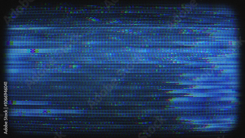 A digital style background texture with data glitch and interference effects.