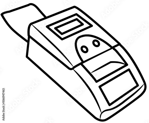 Office Equipment doodle element coloring page cartoon illustration