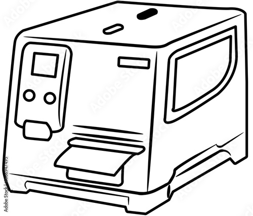 Office Equipment doodle element coloring page cartoon illustration