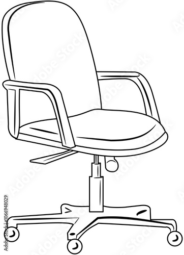 Office Equipment doodle element coloring page cartoon illustration