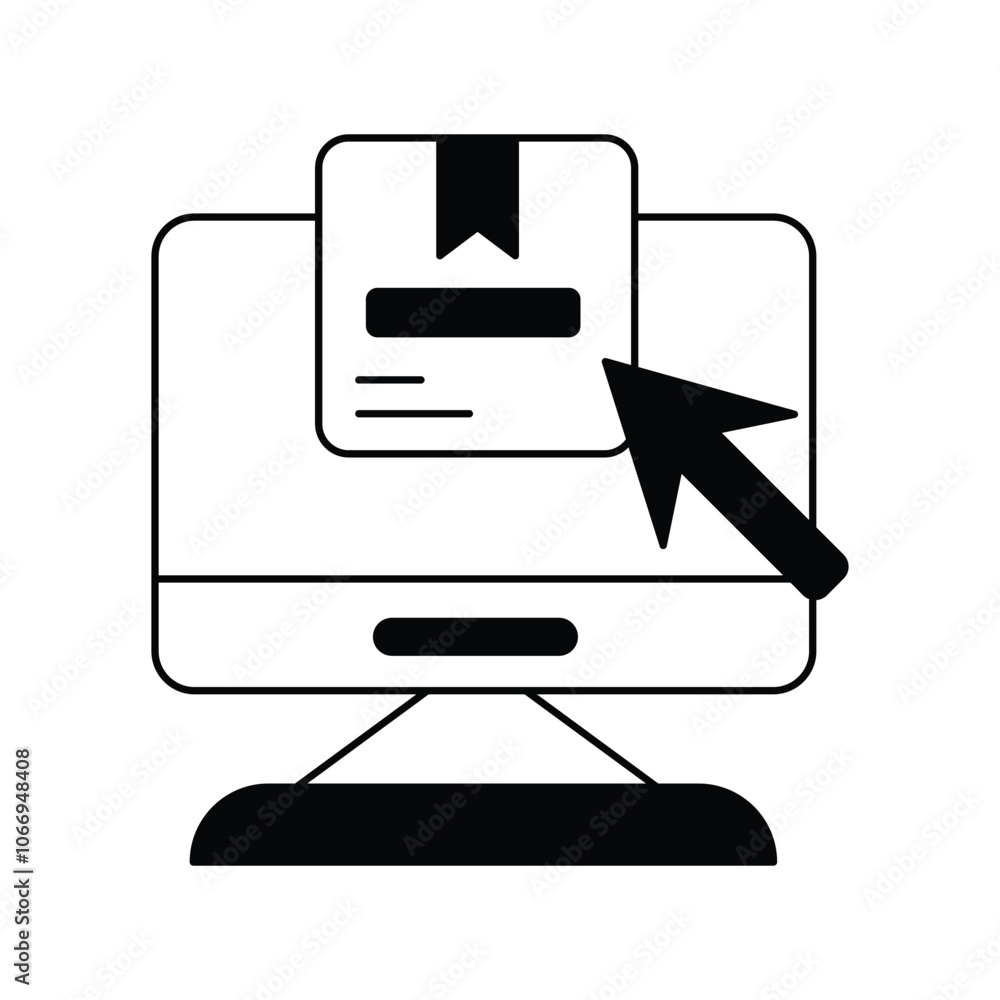 online order glyph icon with white background vector stock illustration online order glyph icon with white background vector stock illustration
