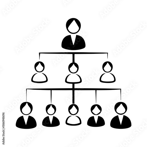 Organizational hierarchy icon with people in structure

