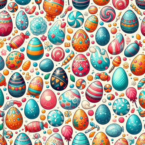 Easter Candy and Eggs Pattern