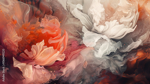 abstract watercolor background, watercolor background with flower