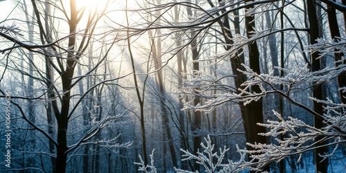 Wallpaper Mural A serene and enchanting winter scene in a magic forest where the snow sparkles under the light, outdoors, peaceful, wonderland Torontodigital.ca