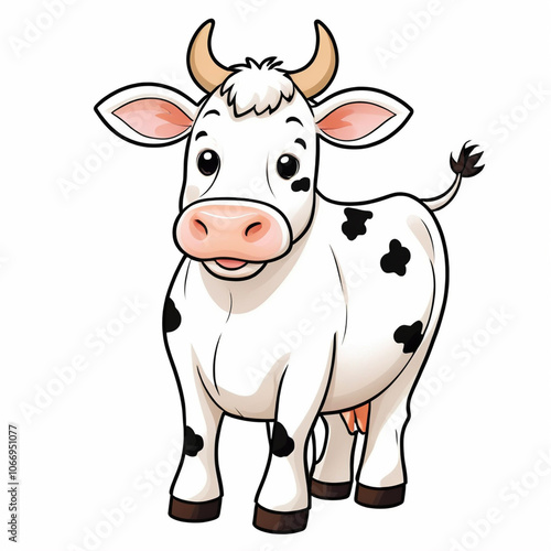 cow cartoon isolated on white