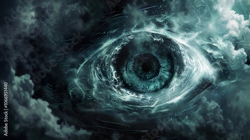 Cosmic Eye: A Surreal Digital Art Painting of a Mystical Eye in a Dreamlike Setting