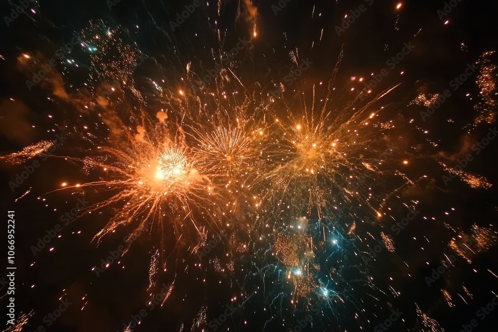 Spectacular Fireworks Display with Brilliant Lighting Effects