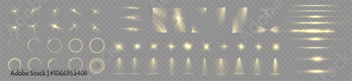 Light yellow Star, Soft Sunny Sparkle. Blue Flash and White Light. Sparkle, dust, line, solar flare, spark and stars, spotlight, curve. Spotlight and Star with Bokeh and Dust Effect. Glowing Abstract 
