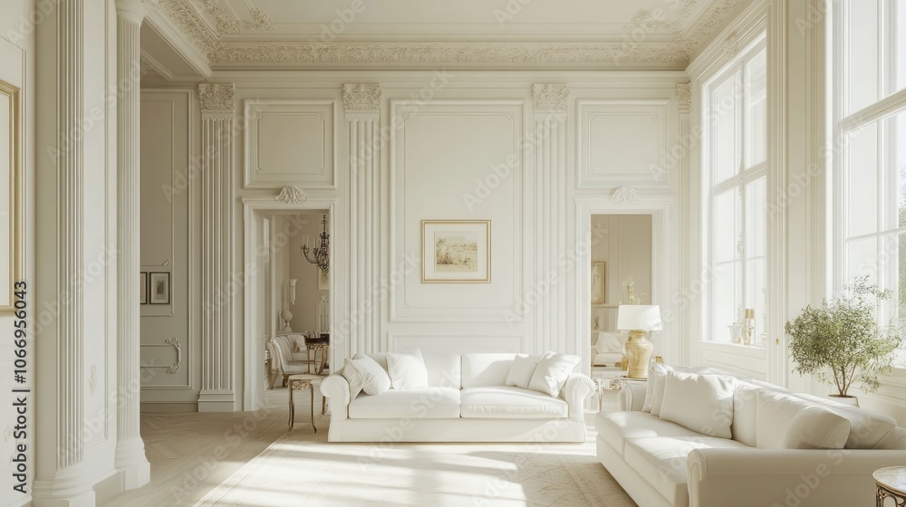 White Sofa in a Luxurious and Ornate Living Room White Sofa in a Luxurious and Ornate Living Room