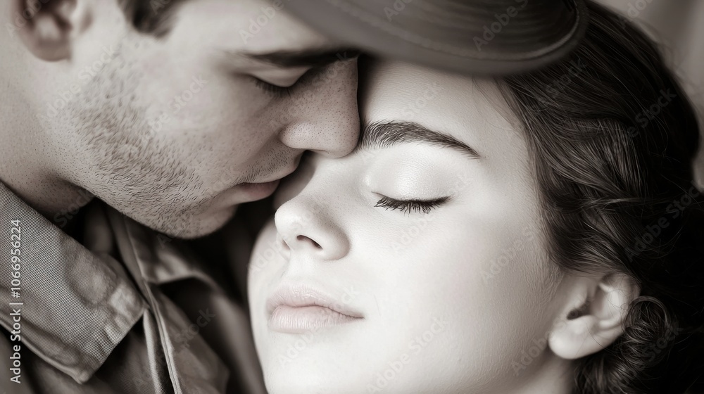 Couple embraces in tender moment of intimacy and connection Couple embraces in tender moment of intimacy and connection