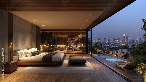 Wallpaper Mural Experience luxurious hotel room with panoramic city views Torontodigital.ca