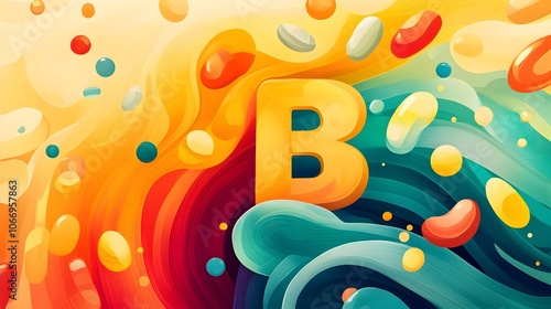 Vibrant of Vitamin B Symbolizing Circulation and Vitality