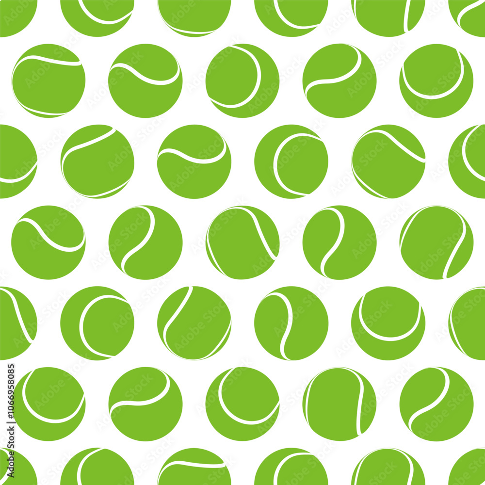 Seamless One Color Pattern of Tennis Balls Seamless One Color Pattern of Tennis Balls