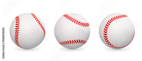 Three Vector Isolated Baseball Balls
