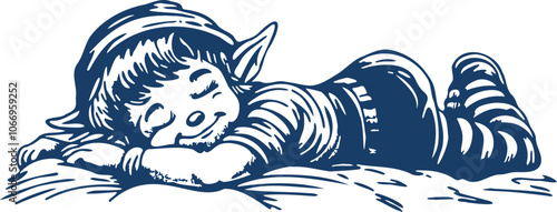 sleeping Christmas elf