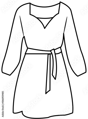 autumn clothes Doodle element coloring page cartoon illustration