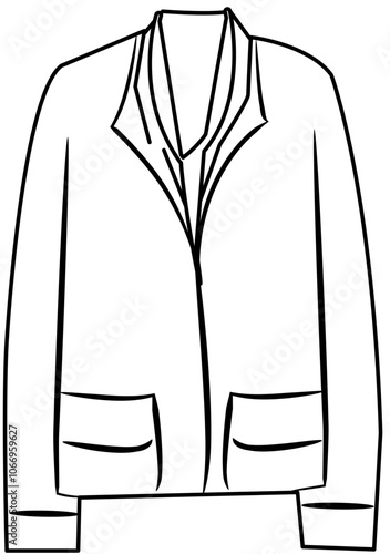 autumn clothes Doodle element coloring page cartoon illustration