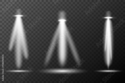 Wallpaper Mural Spotlight white light effect, light from a lamp or spotlight, illuminated stage, podium in the spotlight, vector elements set Torontodigital.ca