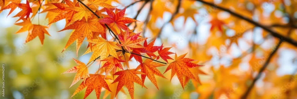 Vibrant autumn maple leaves in red, orange, and yellow hues on a tree branch, nature, leaves, tree branch Vibrant autumn maple leaves in red, orange, and yellow hues on a tree branch, nature, leaves, tree branch