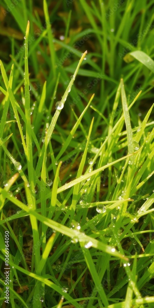 Vibrant spring green grass with dew drops, perfect for nature backgrounds, vibrant Vibrant spring green grass with dew drops, perfect for nature backgrounds, vibrant