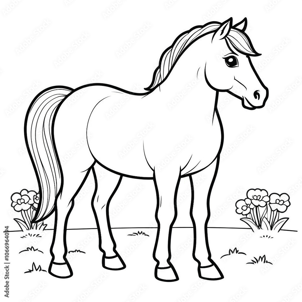 Obraz premium horse on white