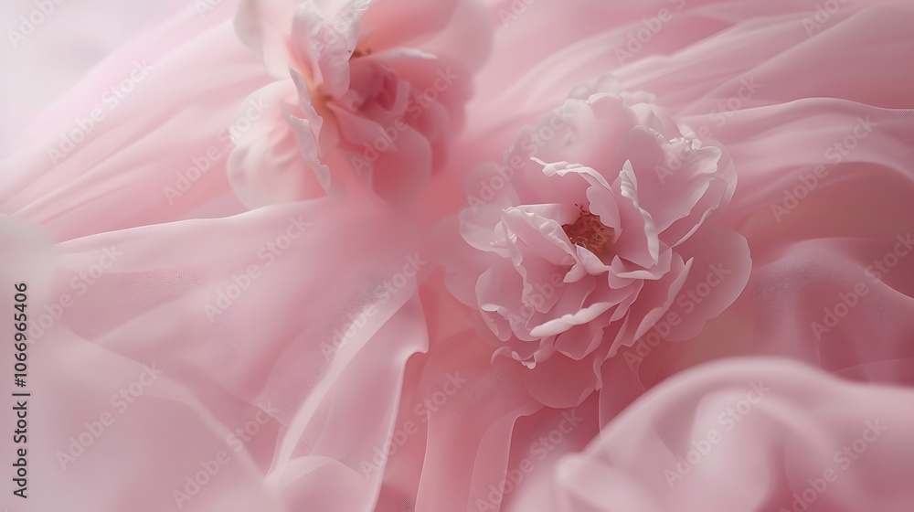 Fototapeta premium Soft powder pink hues that radiate a gentle and feminine energy AI generated illustration