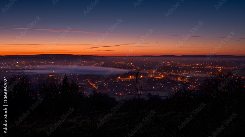 The slow dimming of city lights at dawn AI generated illustration The slow dimming of city lights at dawn AI generated illustration