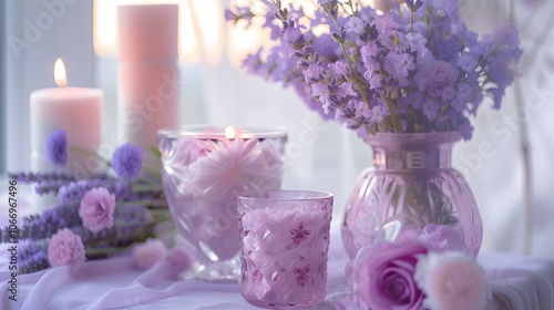 Use pastel shades of lavender and blush pink for a gentle and feminine aesthetic AI generated illustration