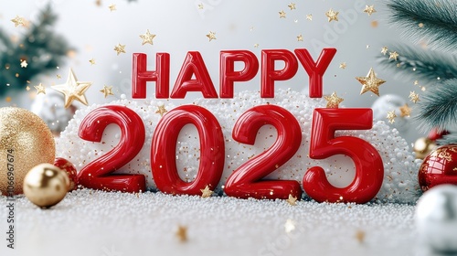 Celebrate a joyful new year with bold red and gold athlete-themed decorations for 2025