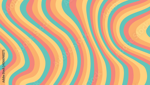 abstract background groovy waves pattern retro cute fun style