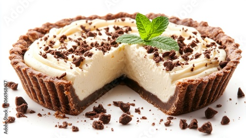 Delicious Creamy Cheesecake Tart Dessert Chocolate Cookie Crumble Topping