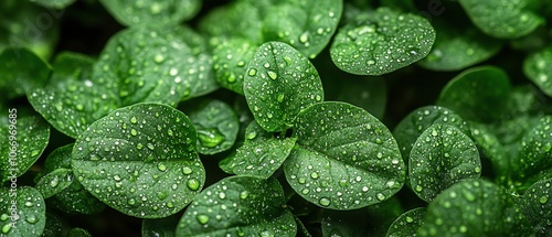 Lush green lettuce leaves with glistening water droplets, showcasing their vibrant color and texture, creating a fresh and healthy foodinspired scene photo