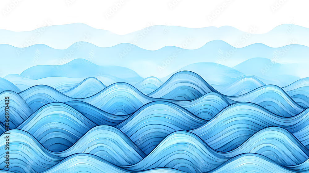 Abstract blue waves art with soft gradients Abstract blue waves art with soft gradients