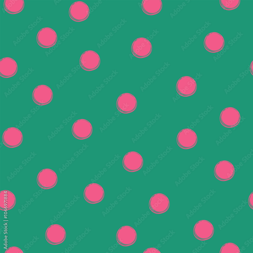 Pink polka dots, seamless pattern. vector illustration for wrapping paper, fabric, card. Pink polka dots, seamless pattern. vector illustration for wrapping paper, fabric, card.