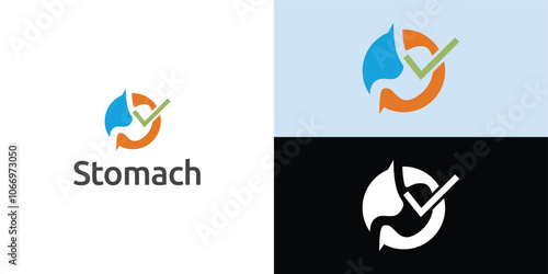 stomach logo. Simple vector logo design for medical human health.