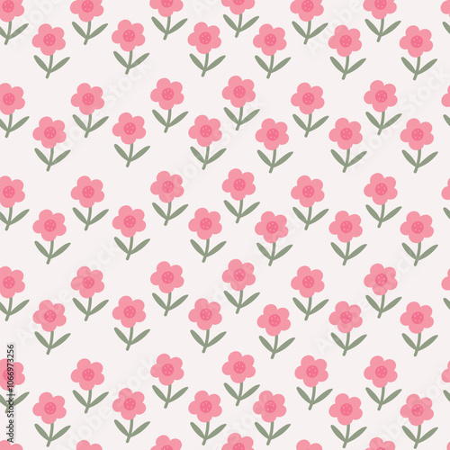 Cute  daisy pattern. Floral illustration for fabric, wrapping paper, wallpaper.