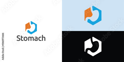 stomach logo. Simple vector logo design for medical human health.