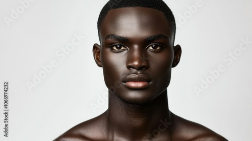 Handsome Black Man Portrait Skincare Beauty Model