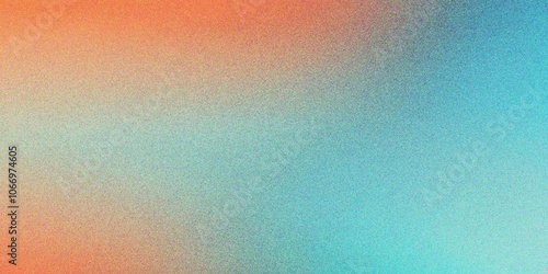 Abstract orange and blue texture gradient background, grainy noise gradient