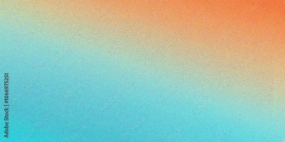 Abstract orange and blue texture gradient background, grainy noise gradient