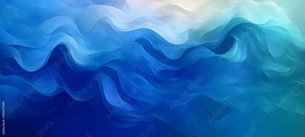 A mesmerizing abstract representation of ocean waves in varying shades of blue, capturing the fluidity and beauty of water in a serene and calming atmosphere. A mesmerizing abstract representation of ocean waves in varying shades of blue, capturing the fluidity and beauty of water in a serene and calming atmosphere.