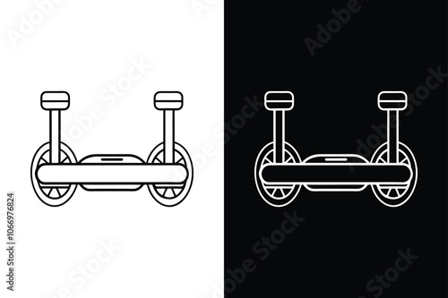 Simple vector icon hoverboard. Hoverboard Icon on White Background Vector Art Illustration on white background.