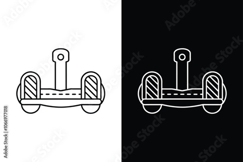 Simple vector icon hoverboard. Hoverboard Icon on White Background Vector Art Illustration on white background.