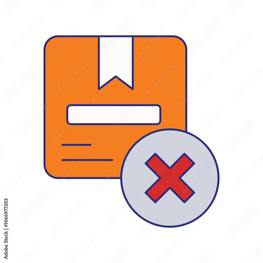 Obraz premium cancel color line icon with white background vector stock illustration