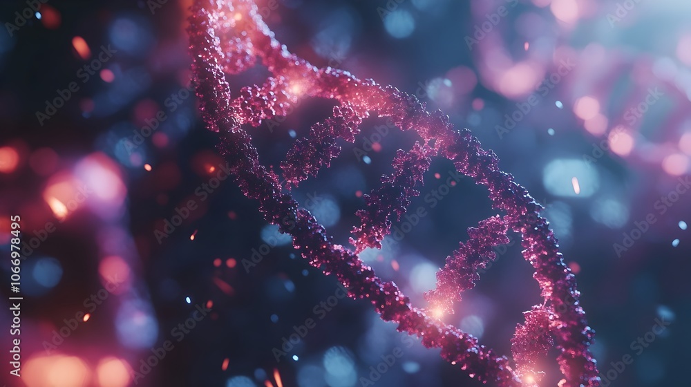 Microscopic View of DNA Polymerase Enzyme Replicating Genetic Strand Microscopic View of DNA Polymerase Enzyme Replicating Genetic Strand