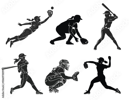 Set of Lots of Vector Baseball Graphics and Emblems

