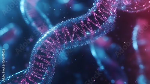 Microscopic View of Topoisomerase Relieving DNA Tension During Replication Process photo