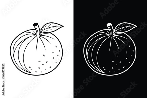 Orange fruit icon  on White Background Vector Art Illustration on white background.