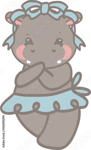 Pygmy Hippo in ballet suite